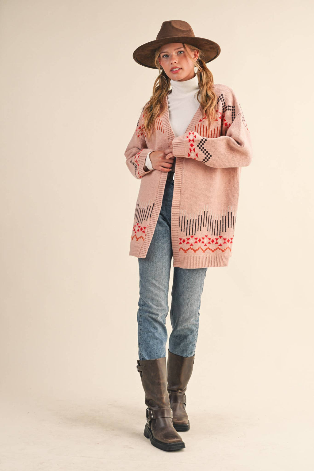 WESTERN MOTIF SWEATER CARDIGAN