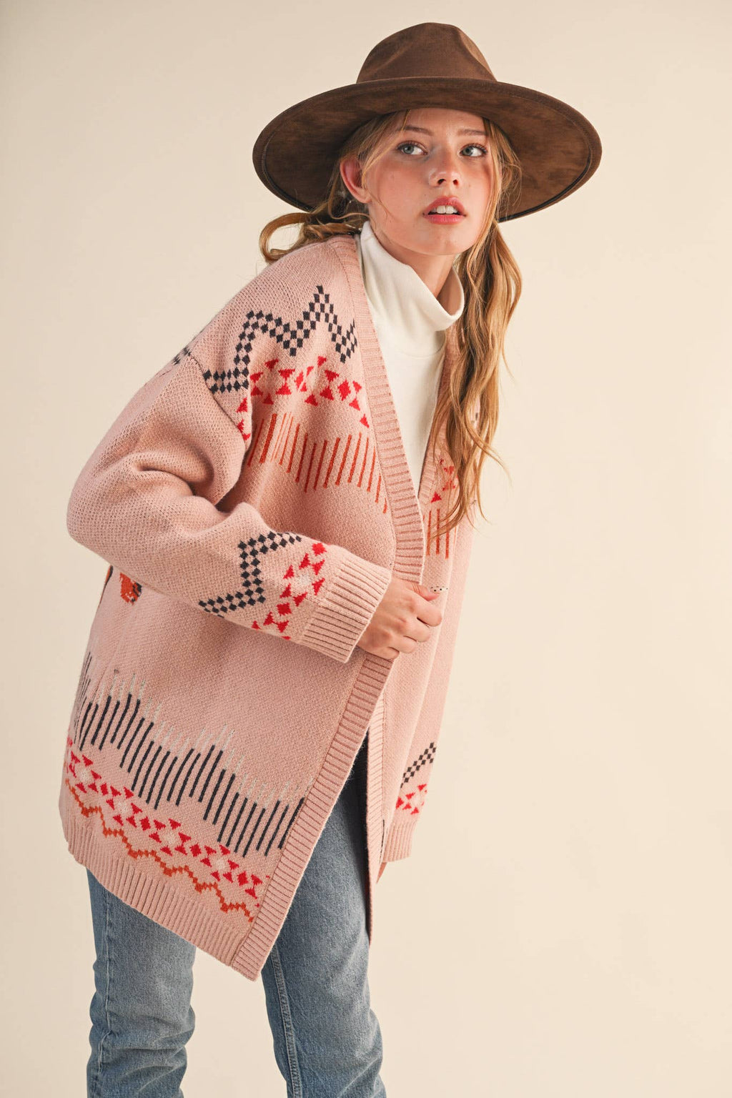 WESTERN MOTIF SWEATER CARDIGAN