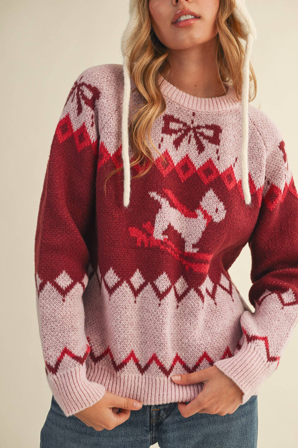 DOG MOTIF SWEATER PULLOVER