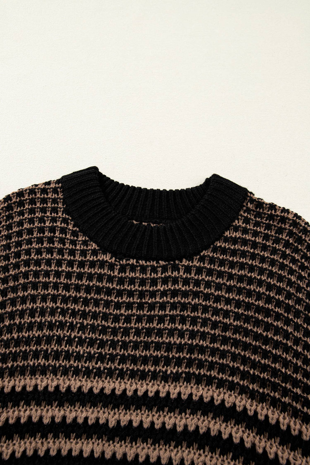 Spring 2026 Stripe 3/4 Draped Sleeve Slouchy Sweater