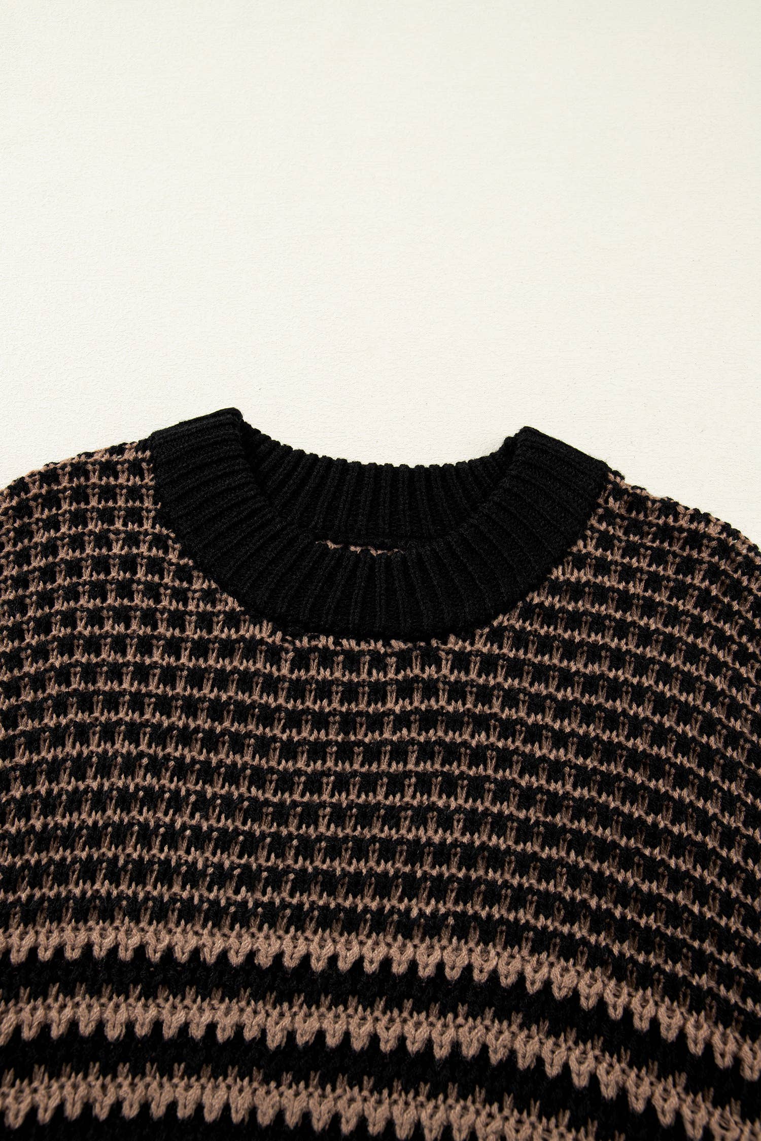 Spring 2026 Stripe 3/4 Draped Sleeve Slouchy Sweater