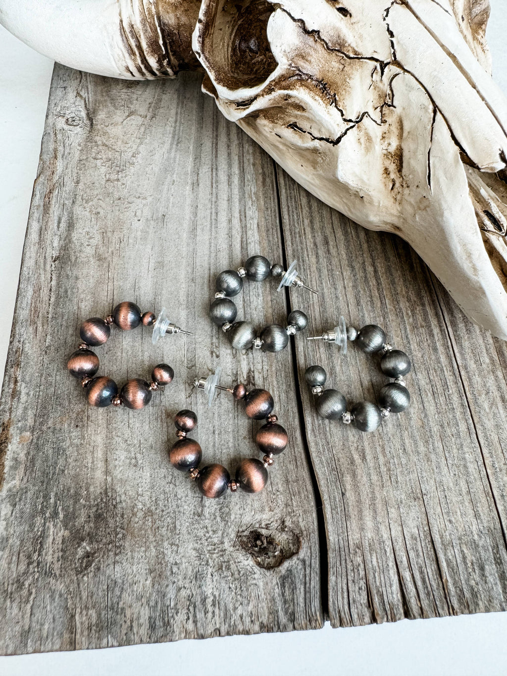1” Mini Navajo Pearl Hoops Earrings