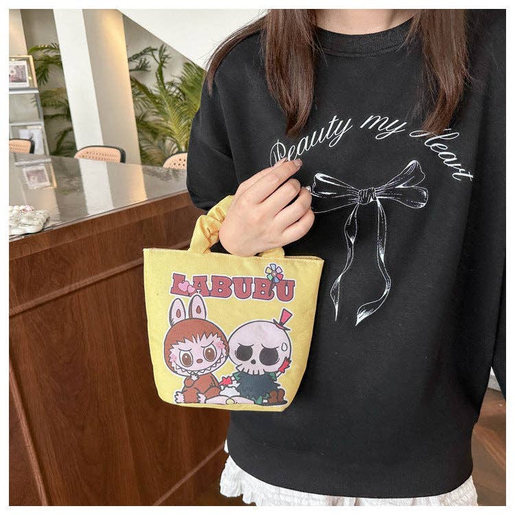 👜 “Labubu Charm” Cartoon Monster Cute Handbag – Portable Bucket Bag