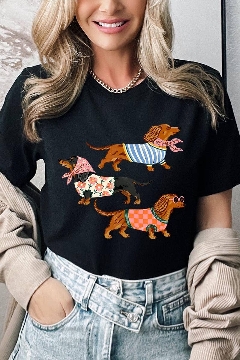 Stylish Dachshunds Graphic Tee