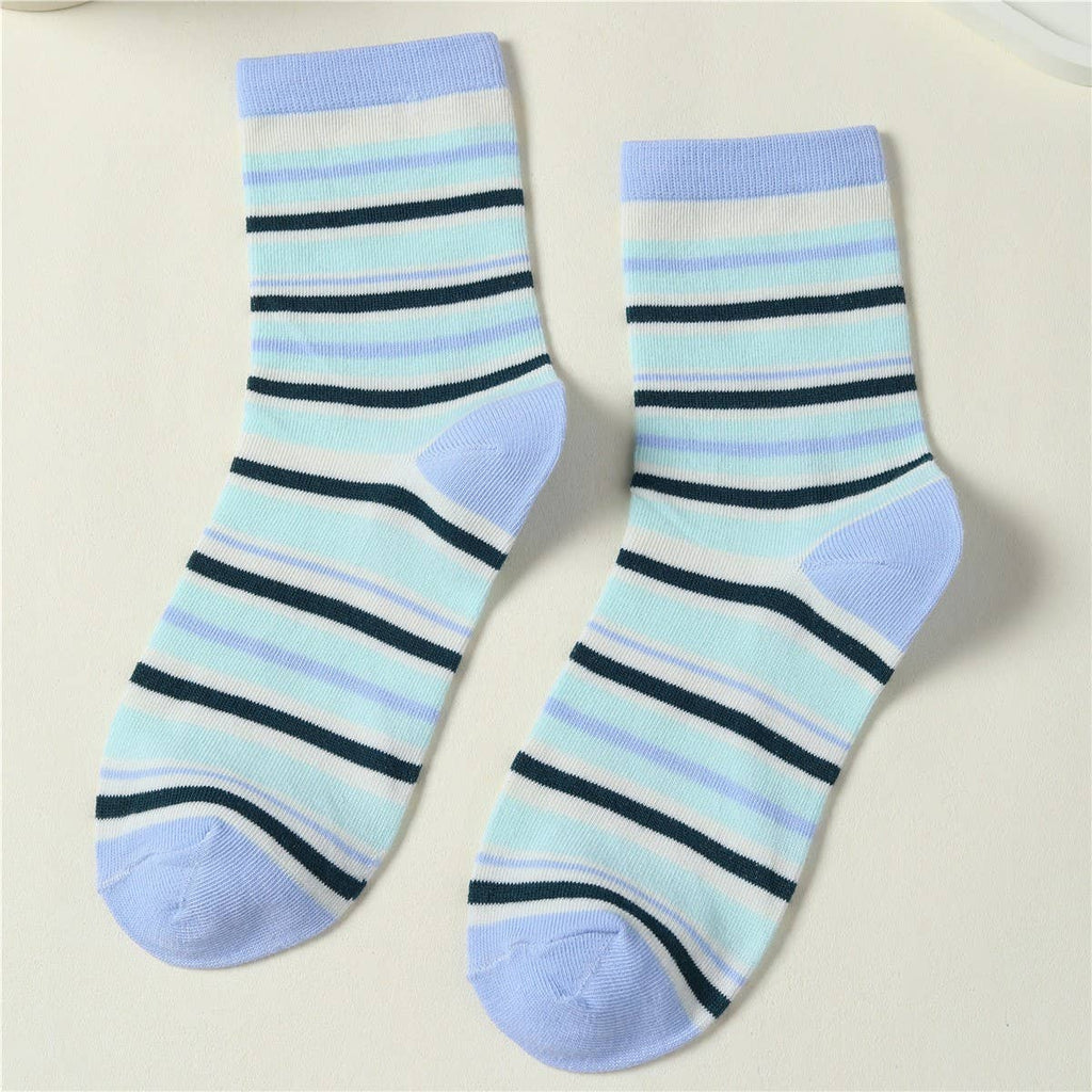 Colorful Striped Crew Sock Set | 40S02093