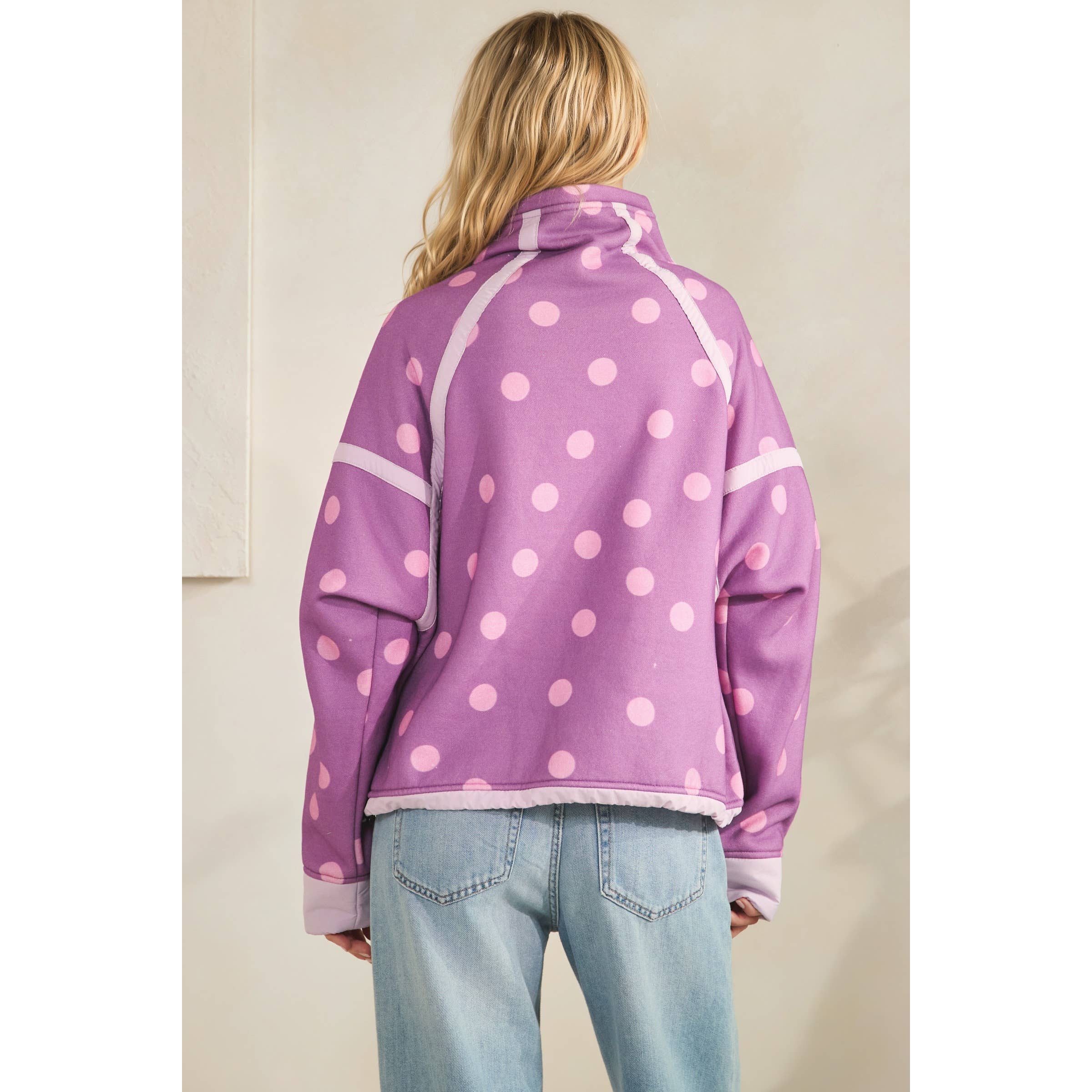 Polka Dot Contrast Pull Over