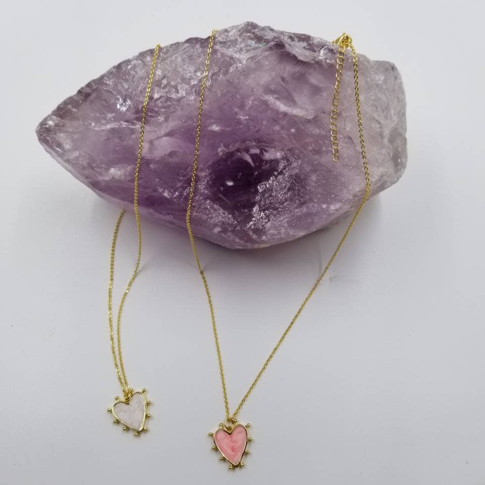 Beaded Colorful Heart Necklace