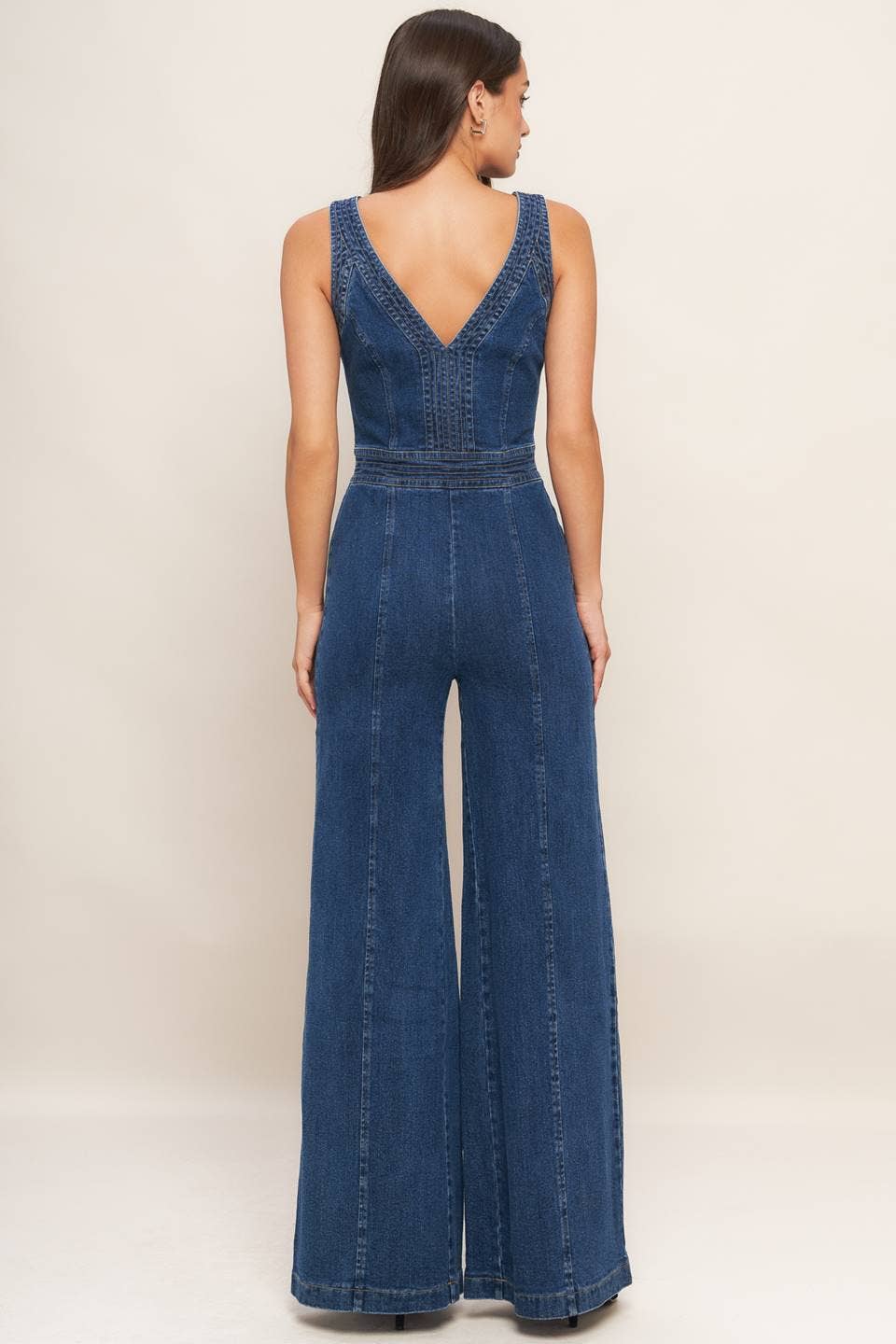 washed denim jumpsuit