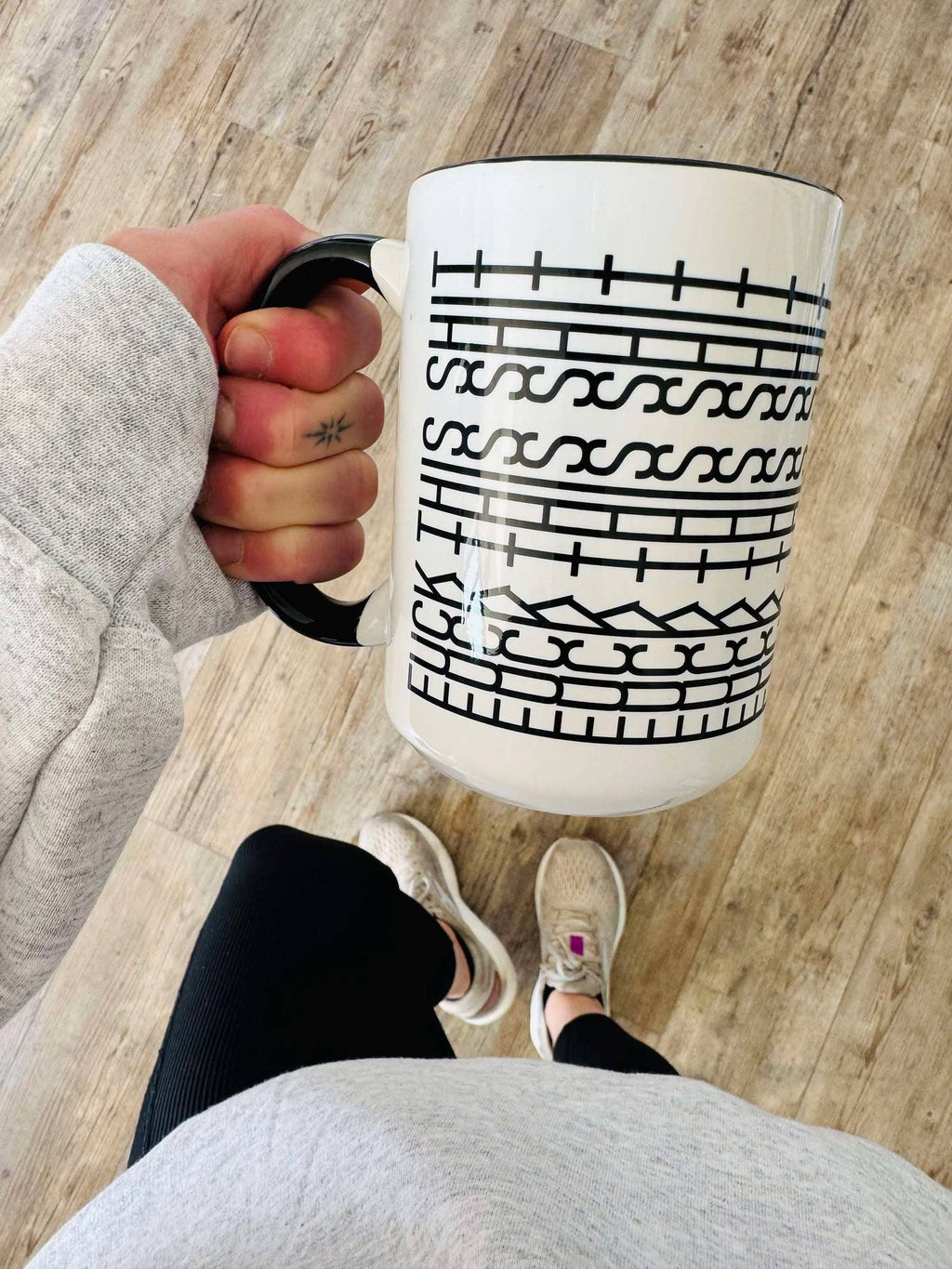 Fuck This Shit Mug, Tire Track Mug, Hidden Message Mug