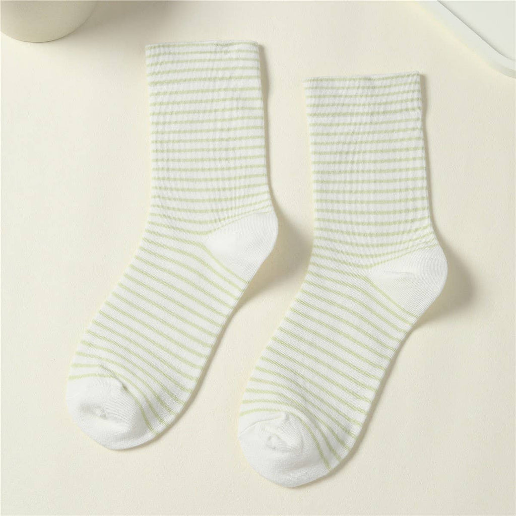 Pastel Striped Cotton Crew Sock | 40S02092