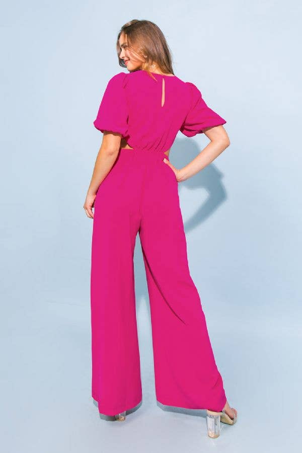 A solid woven jumpsuit -IP7431