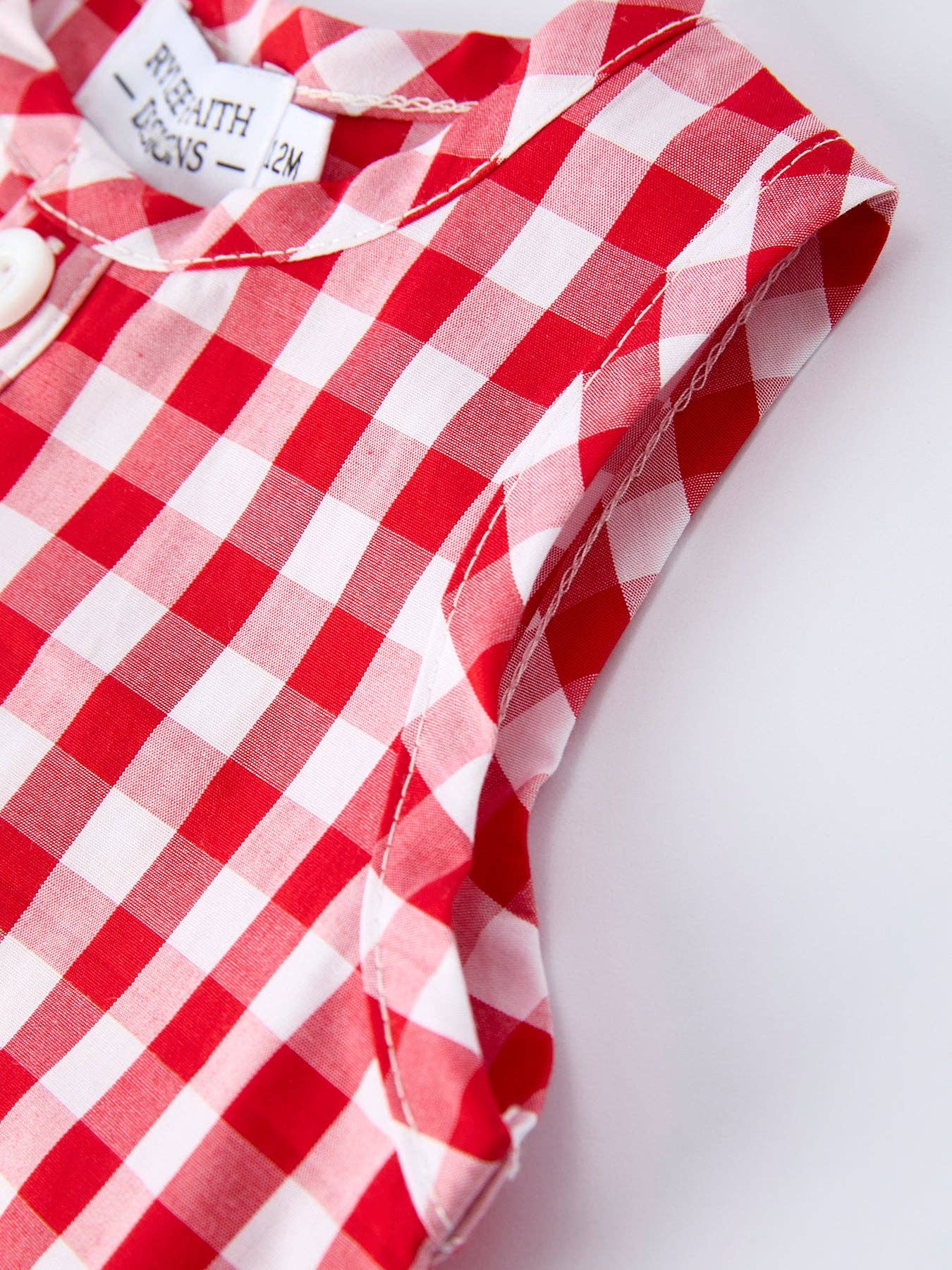 Summer Plaid Smocked Ruffle Romper Sibling Outfits