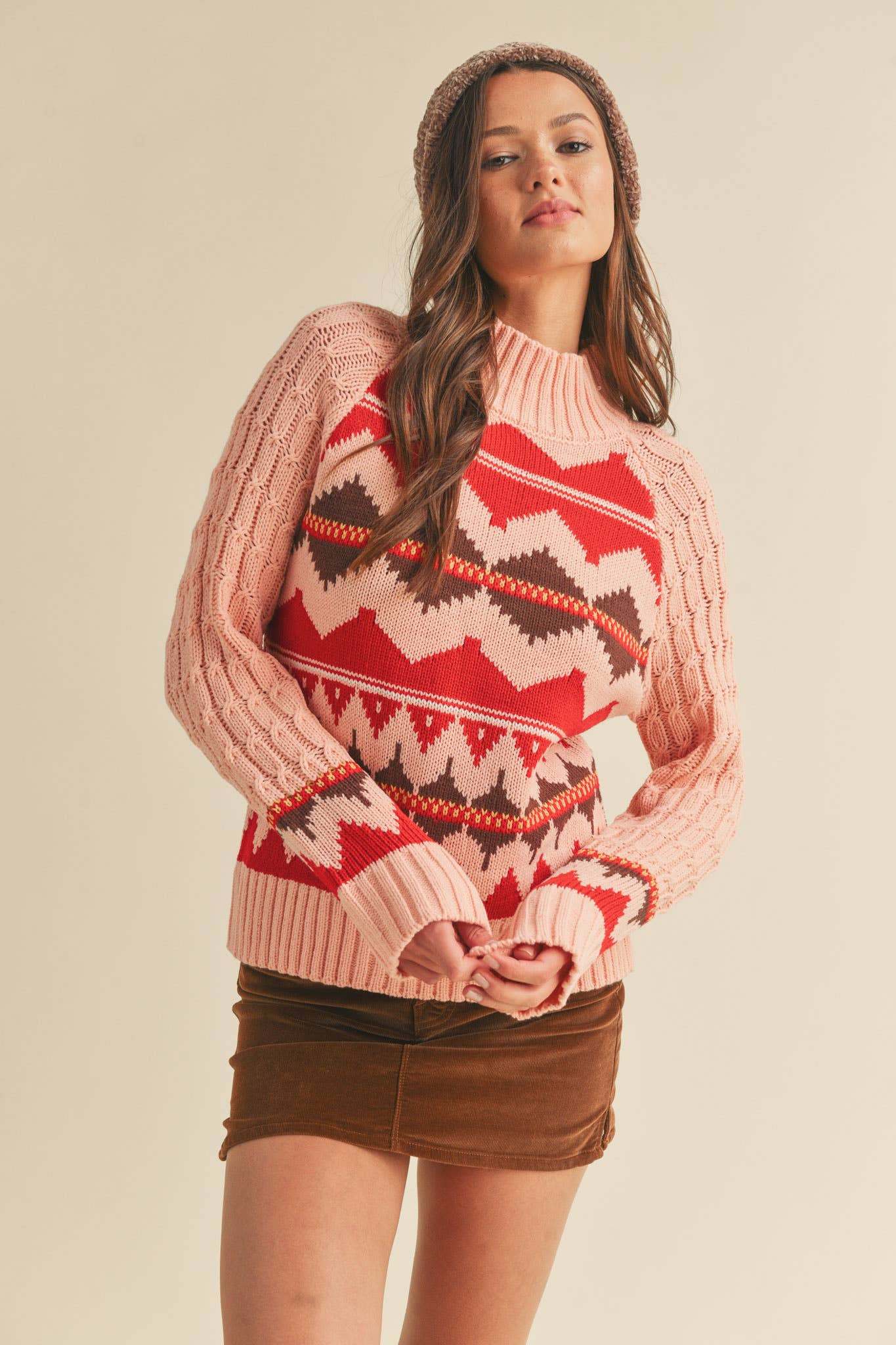 FAIR ISLE TURTLENECK SWEATER