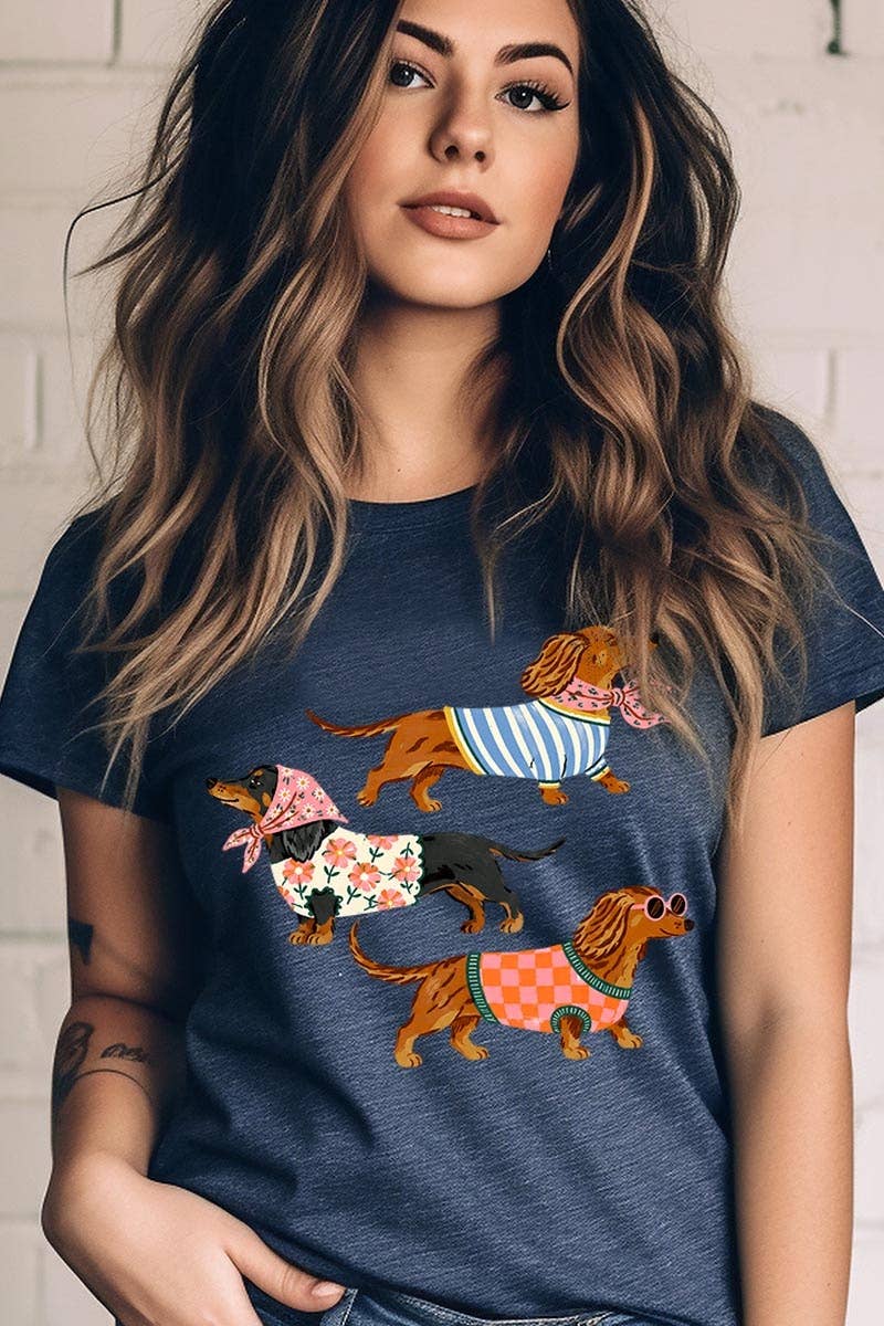 Stylish Dachshunds Graphic Tee