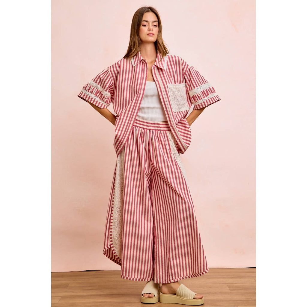 STRIPED WIDE LEG