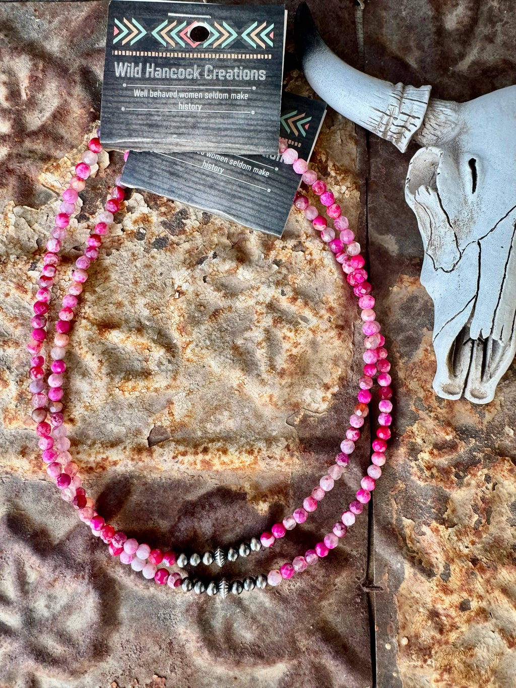 Pink Choker With Navajo Pearls/Western choker/Small Choker