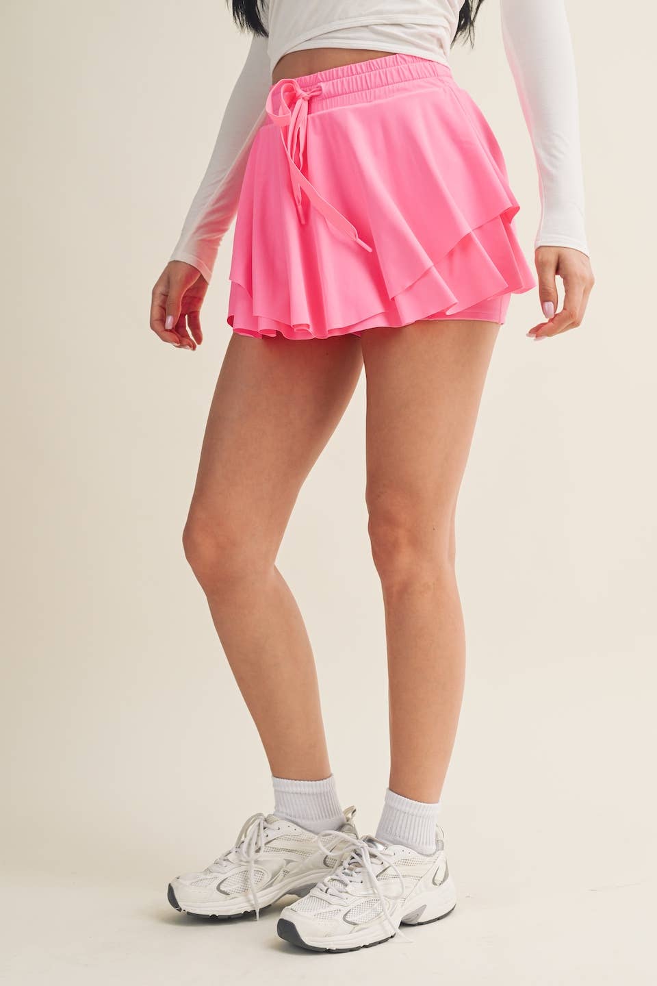 Flowy Mini Skort with Drawstring