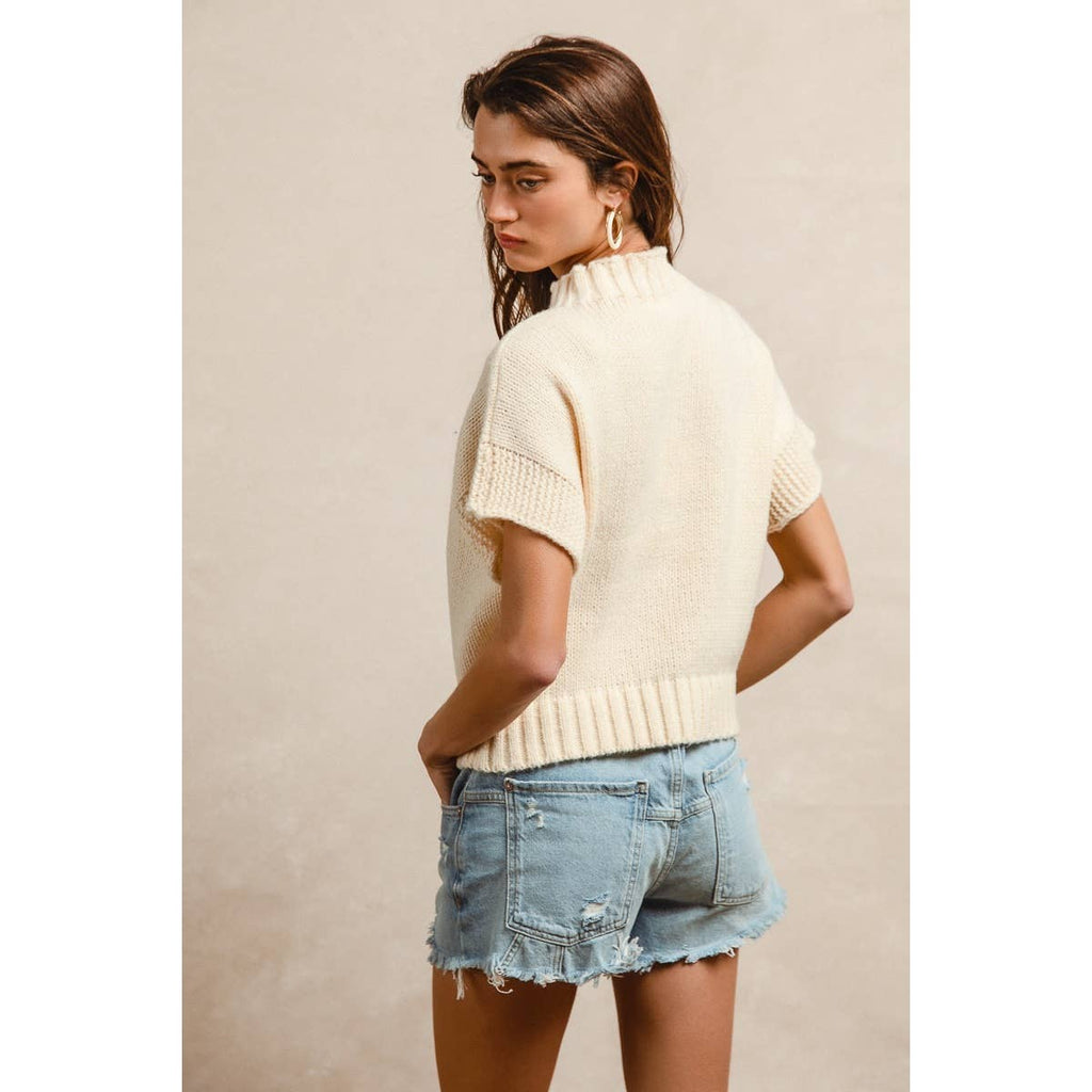 AMERICAN FLAG PATCHWORK DROP SHOULDER SWEATER