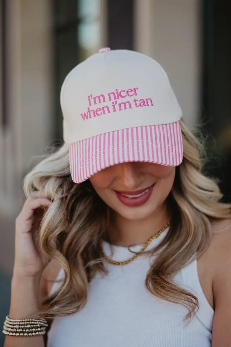 I'm Nicer When I'm Tan Two-Toned Vintage Hats Grad Gift Idea