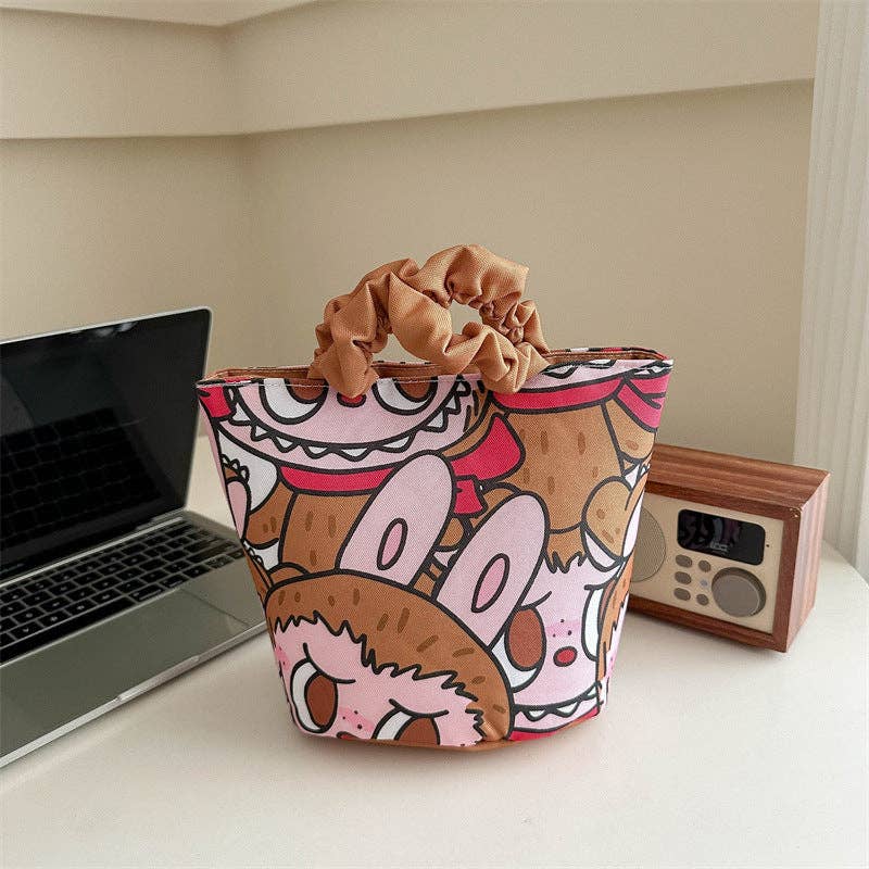 👜 “Labubu Charm” Cartoon Monster Cute Handbag – Portable Bucket Bag