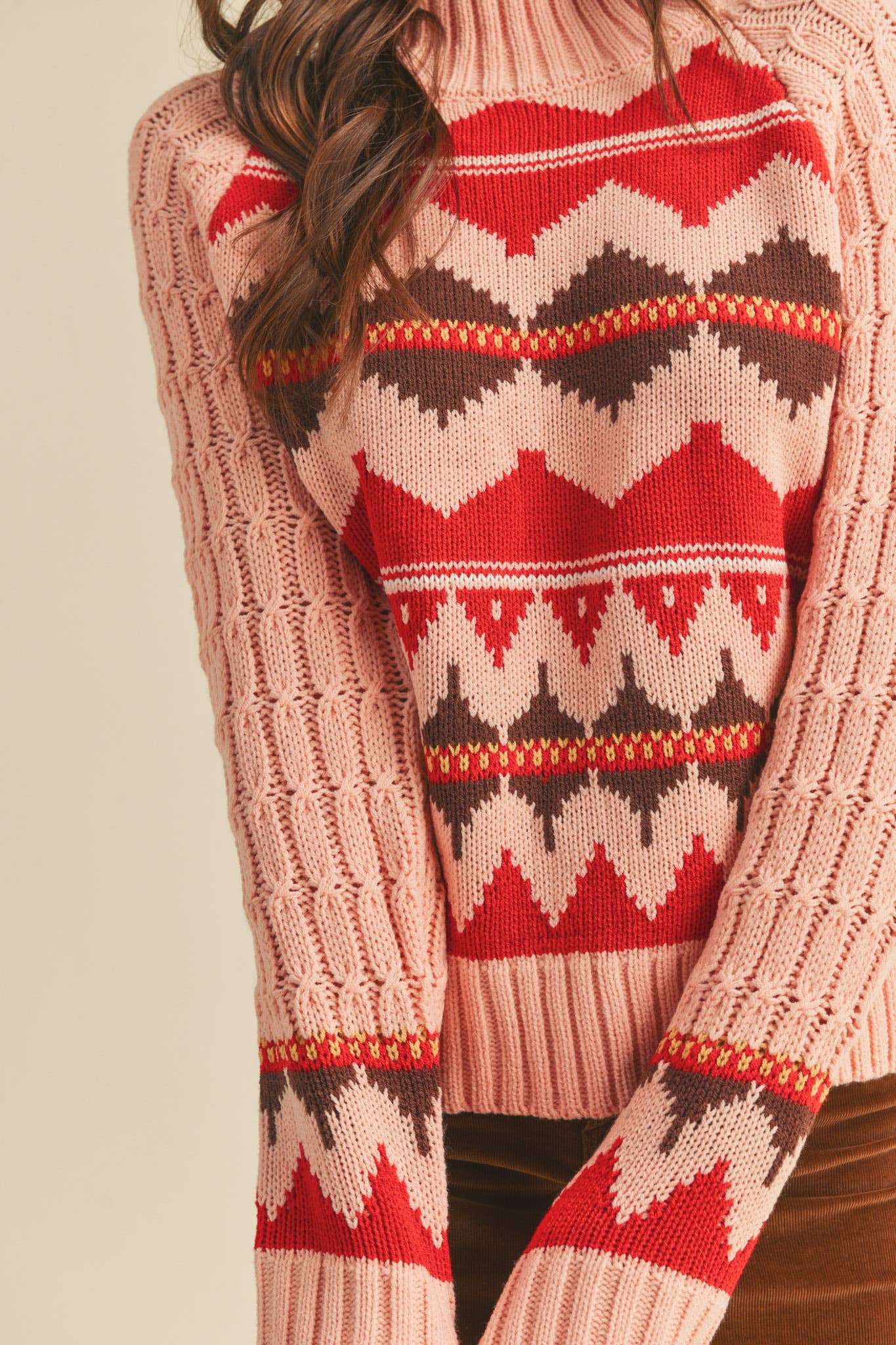 FAIR ISLE TURTLENECK SWEATER