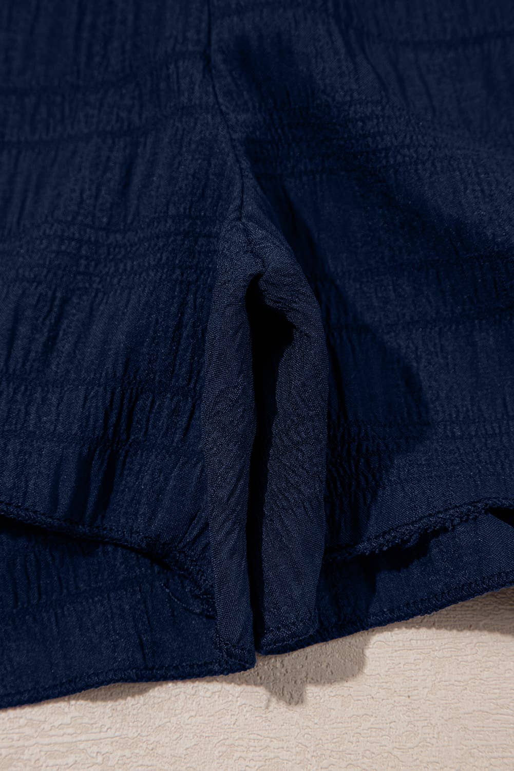 Textured Square Neck Ruffle Top and Shirred Shorts 2 Pcs Set