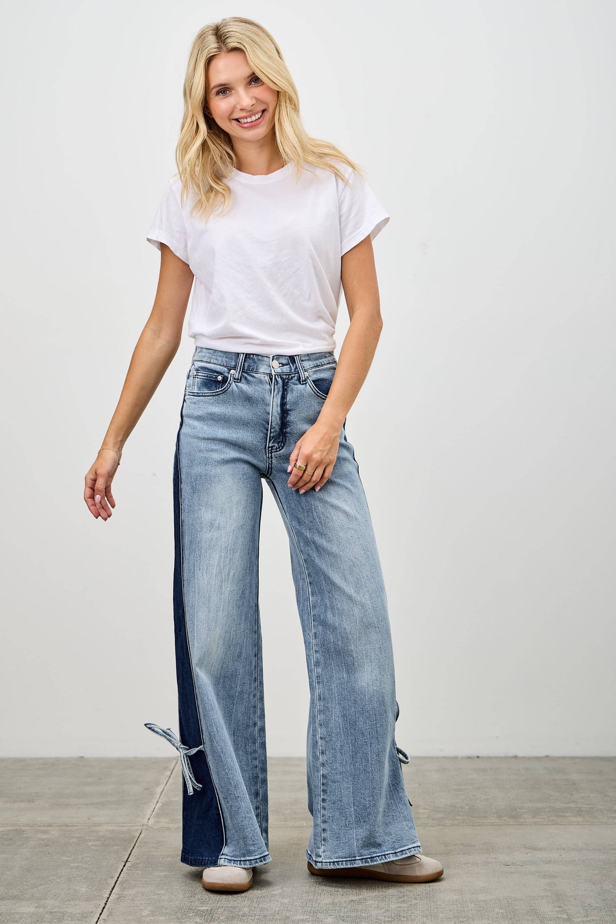 P8124ML-HIGH RISE CONTRAST WIDE LEG WITH RIBBON TIE (Copy)