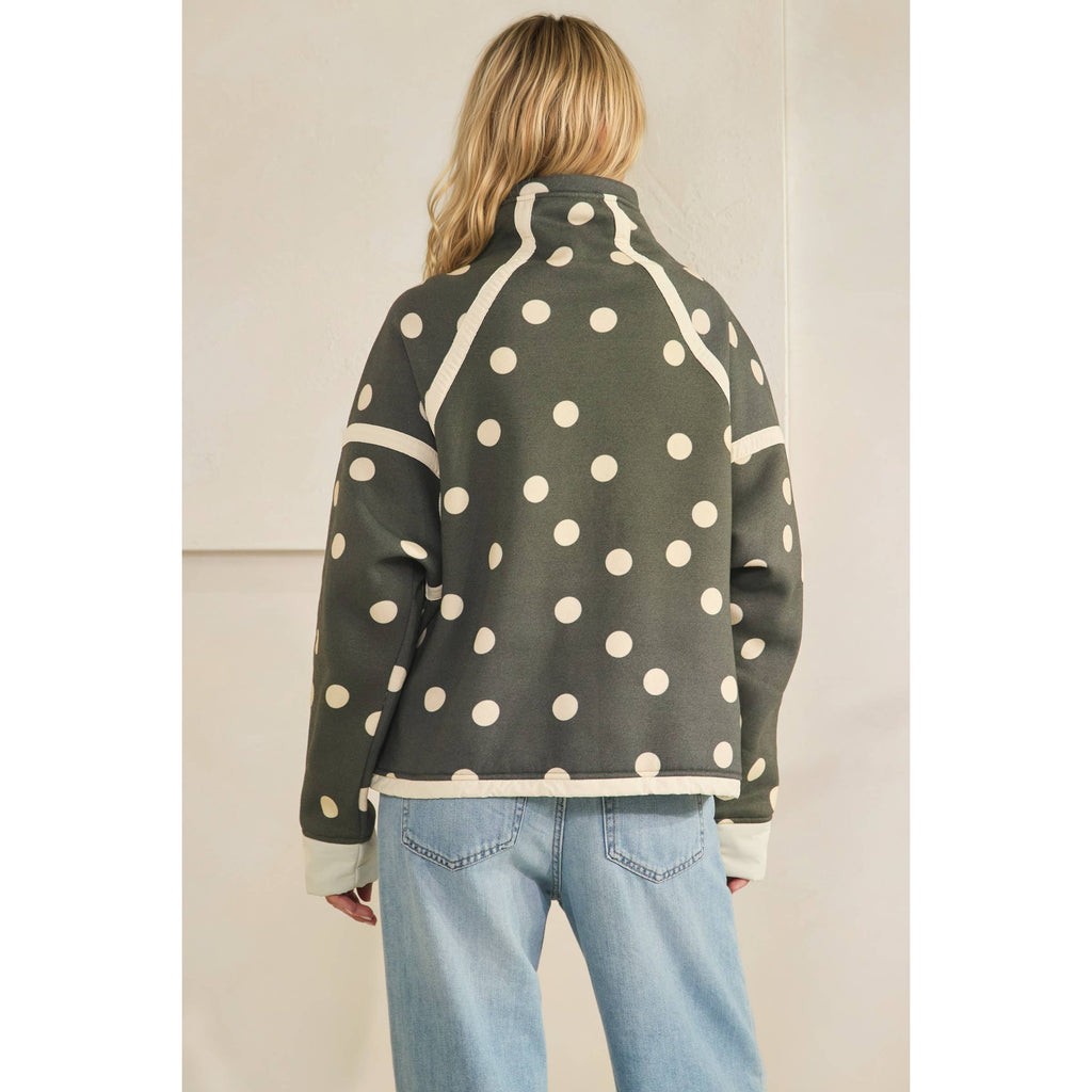 Polka Dot Contrast Pull Over