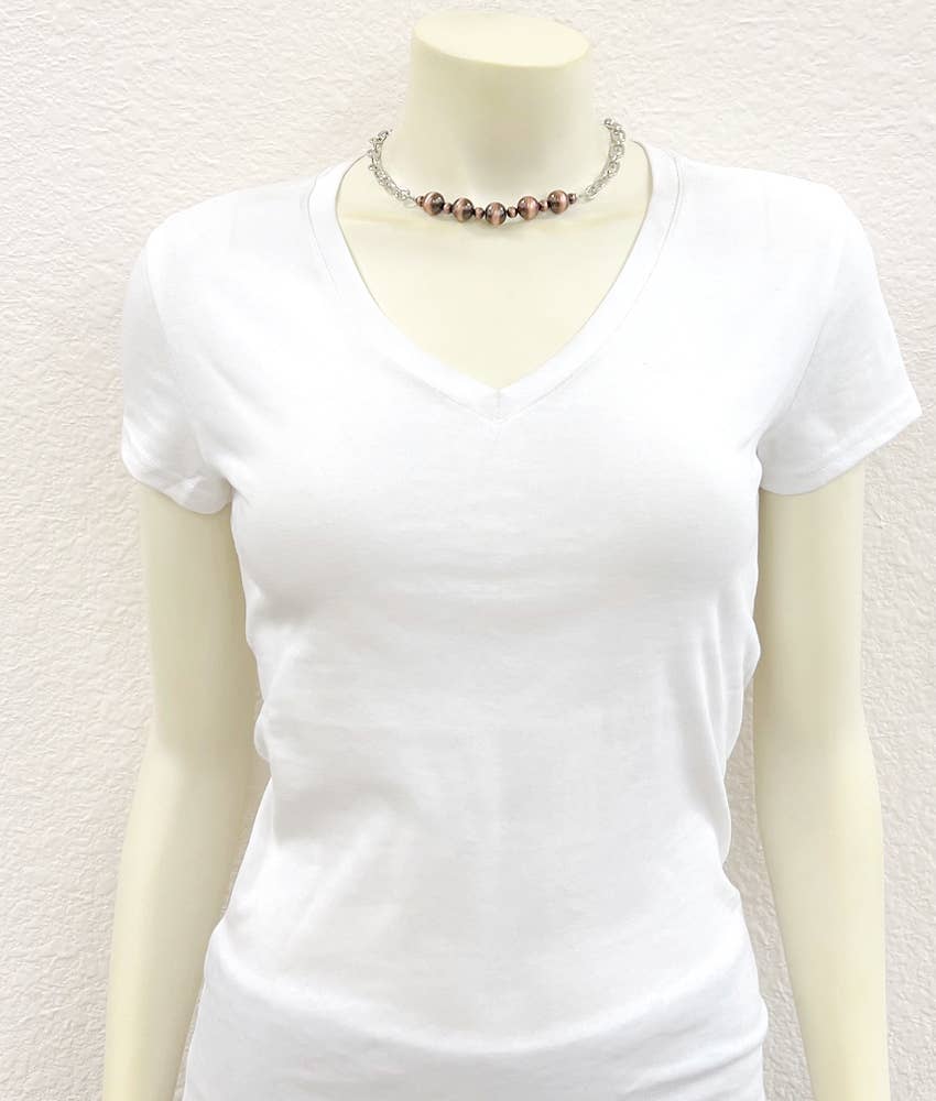 Handmade 15" Copper Navajo Bead Necklace