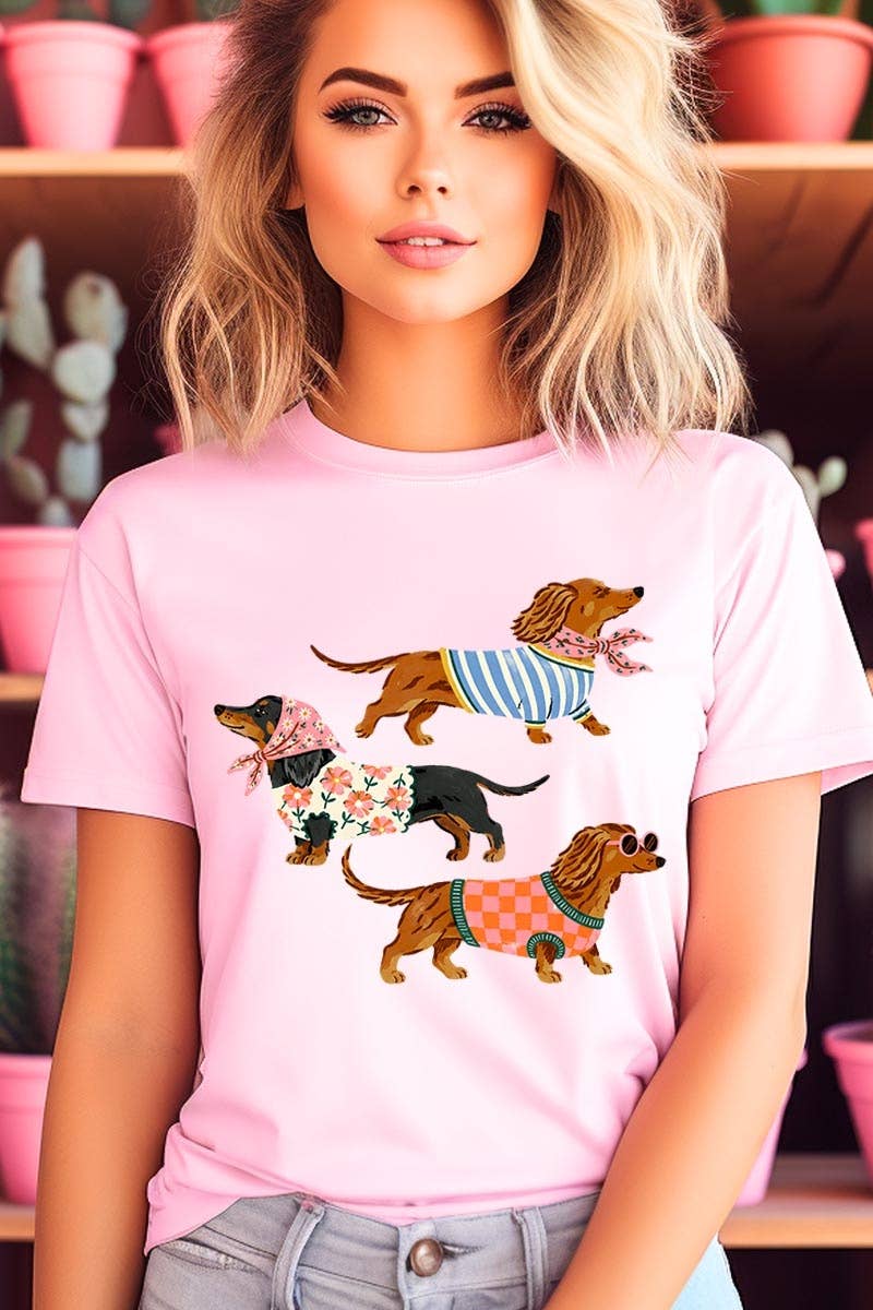Stylish Dachshunds Graphic Tee