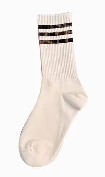 WOMAN ANIMAL LEOPARD HALF CREW THROWBACK SOCKS