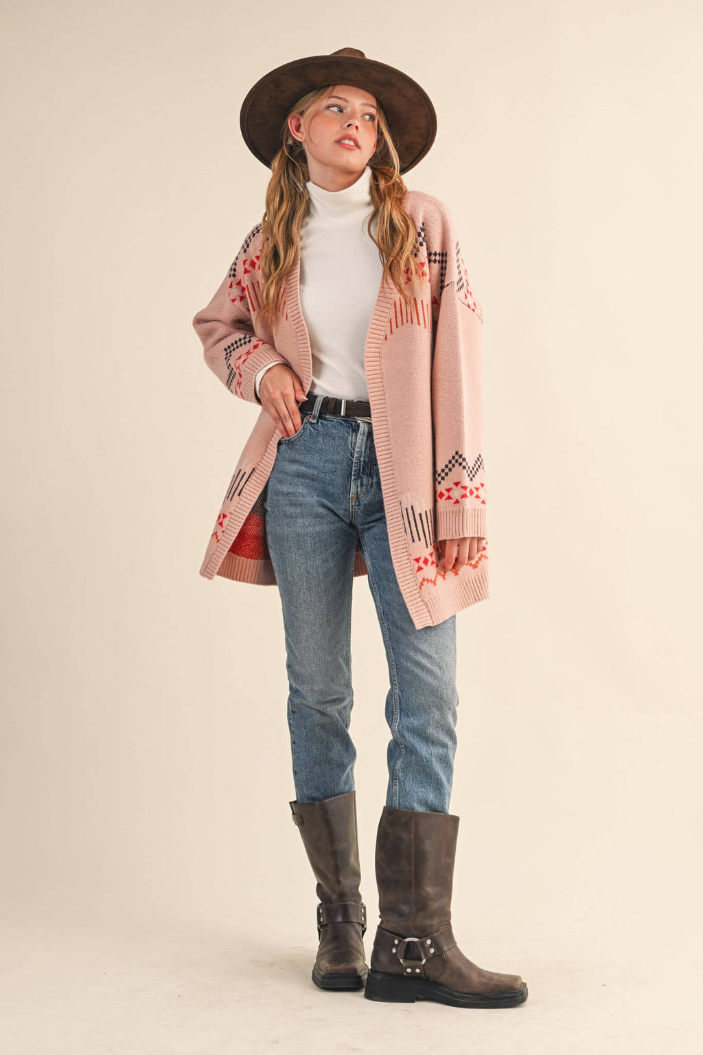 WESTERN MOTIF SWEATER CARDIGAN