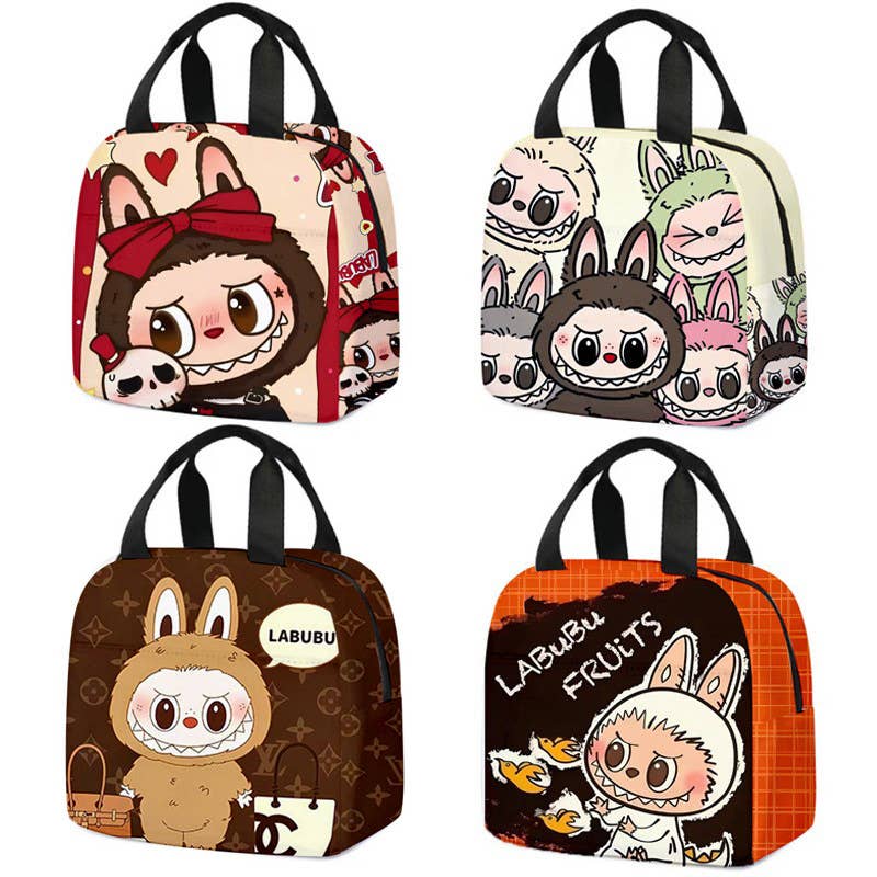 Cute monster printed Insulated Lunch Bag