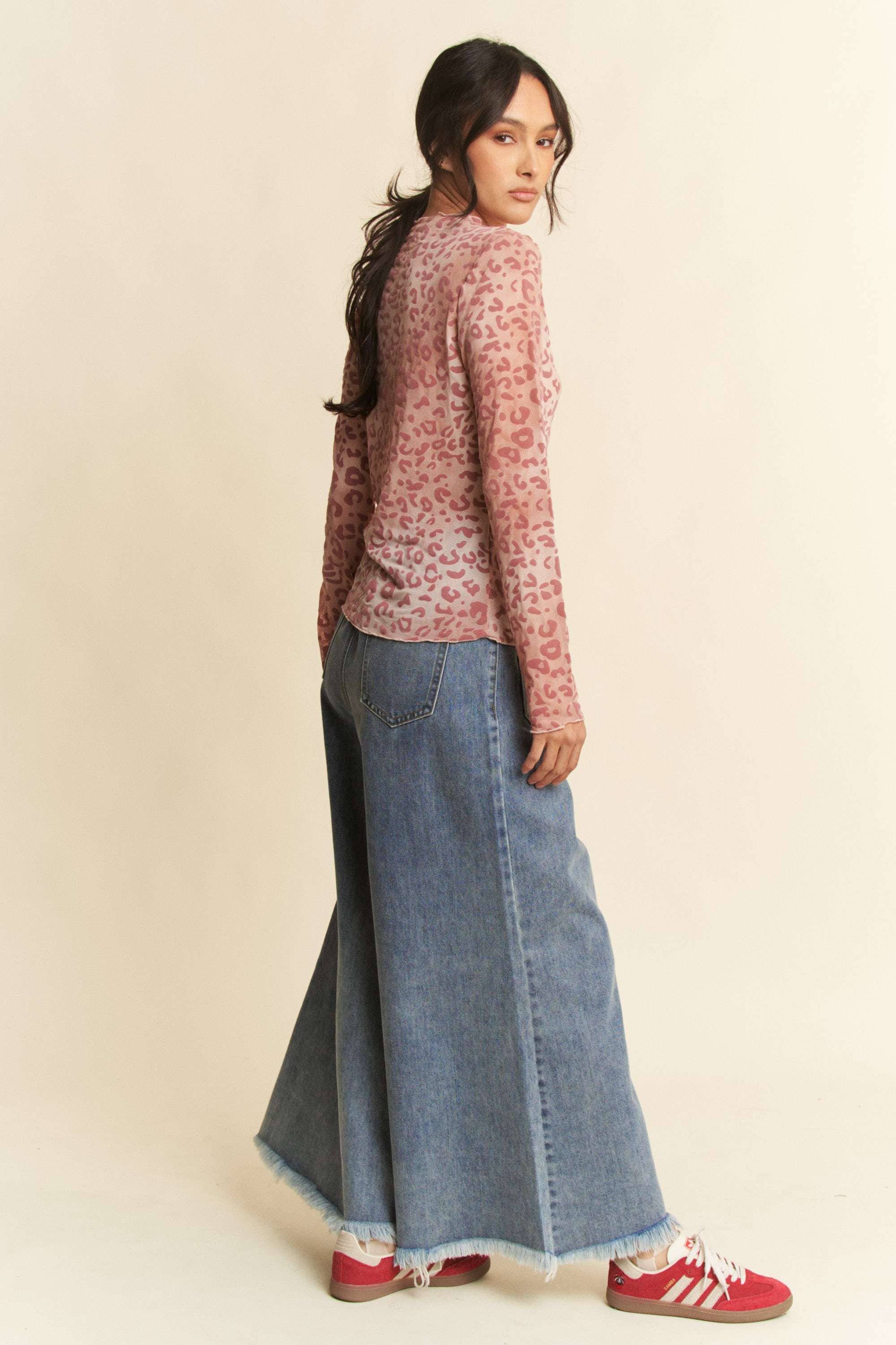 PLUS LEOPARD PRINT TEXTURED LAYERING TOP