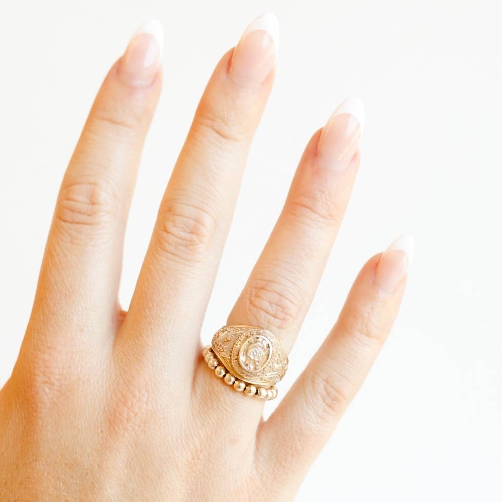 Lauren Beaded Band in Gold