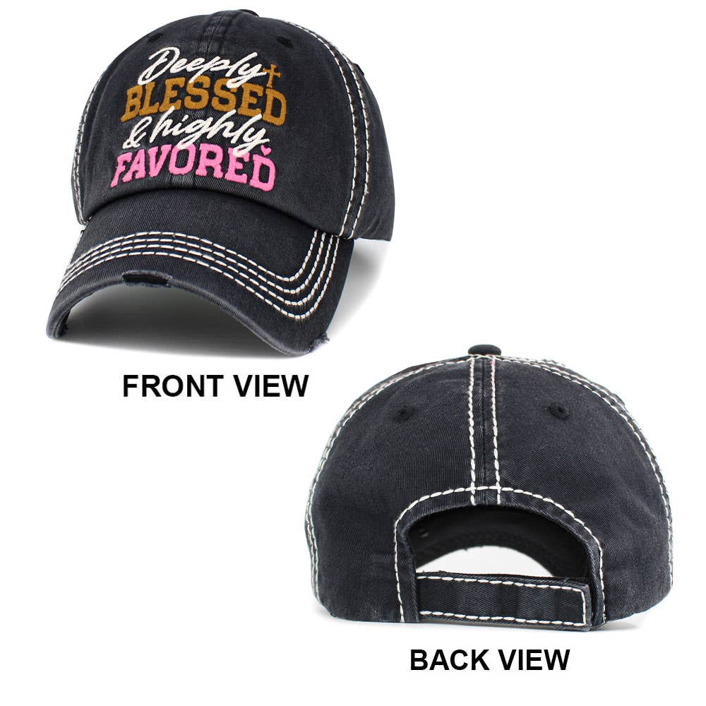 Deeply Blessed and highly Favored Message Vintage Baseball Cap
