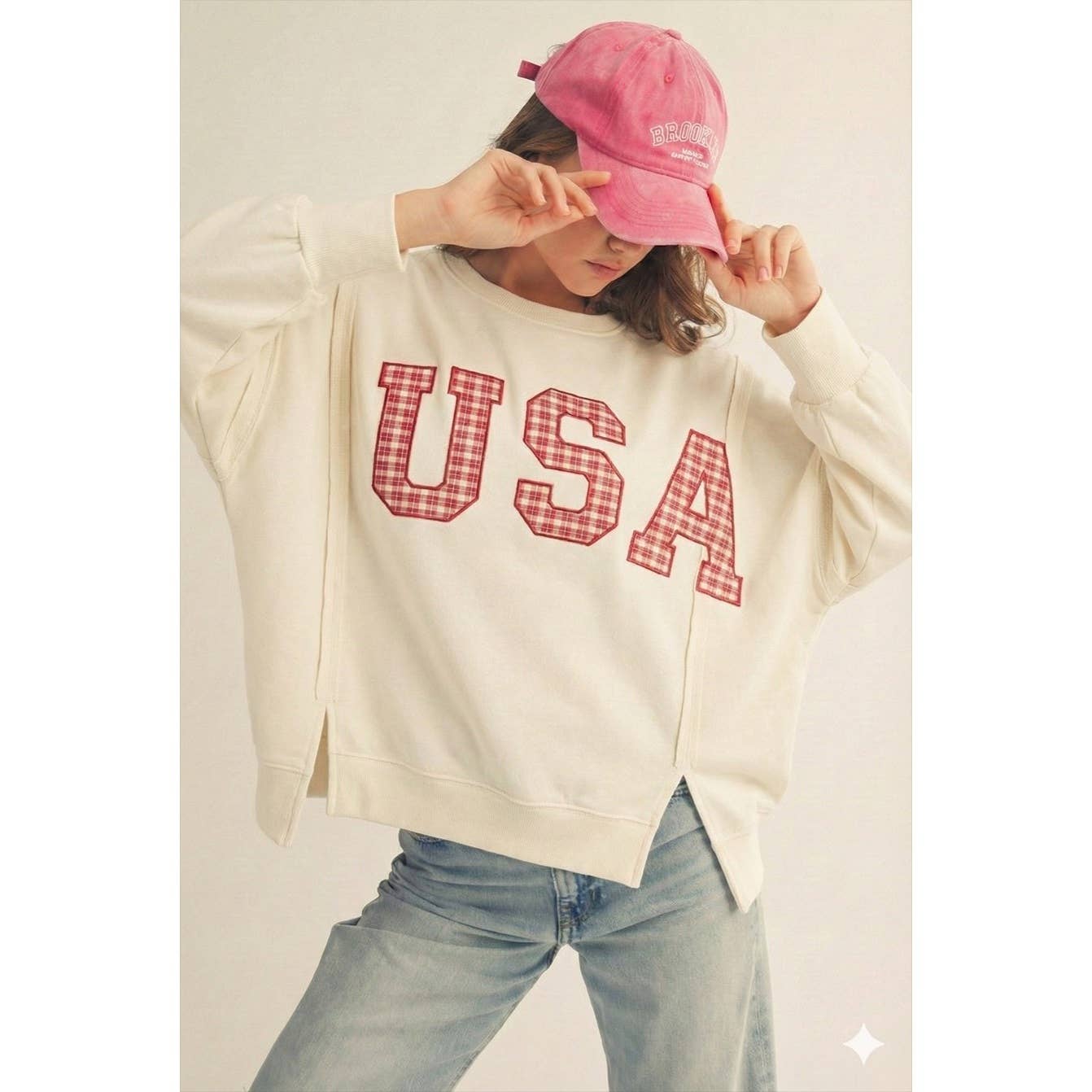 4th Of July Patch Beloved Pullover Sweatshirt