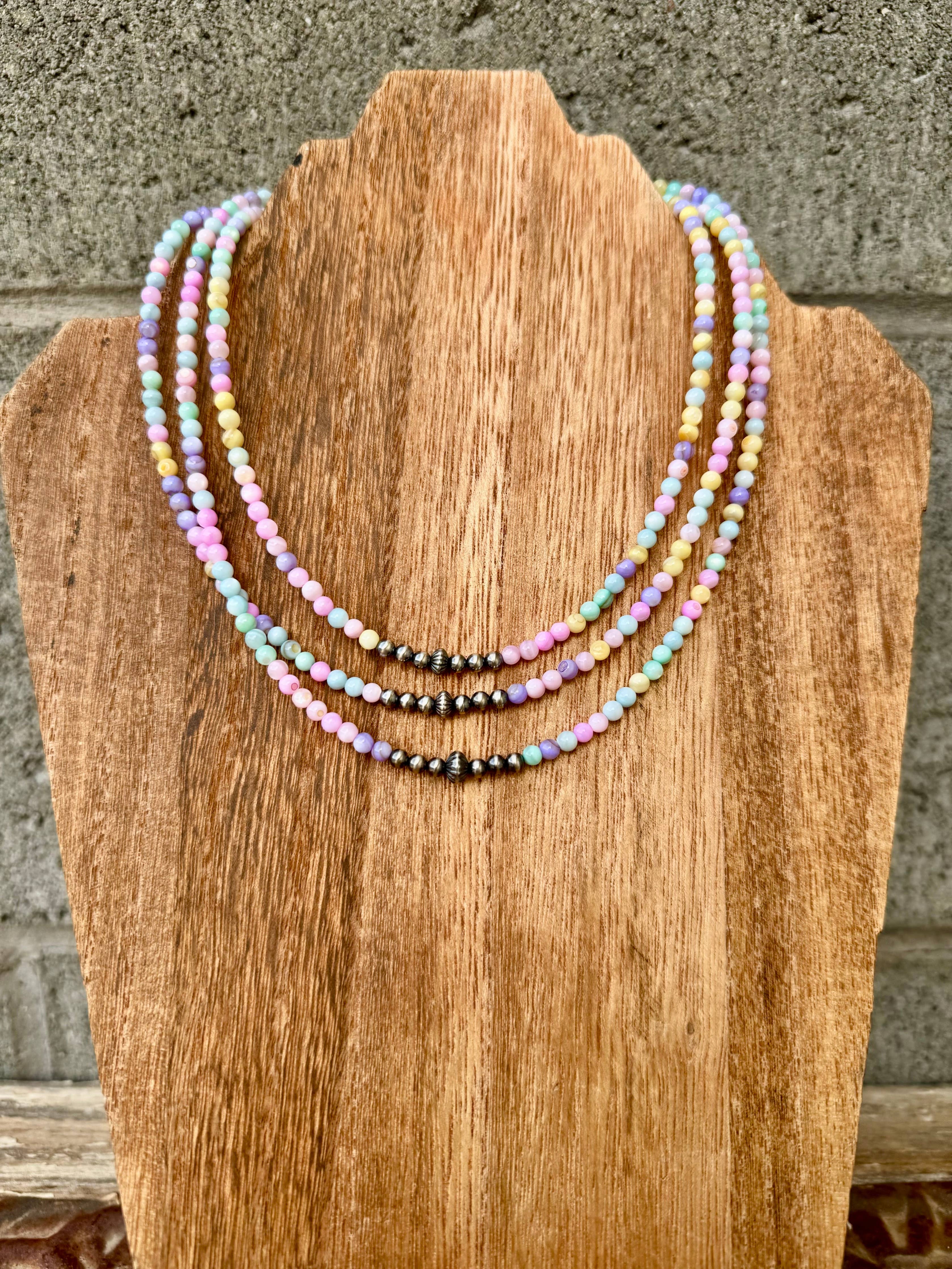 Mother of Pearl Necklace With Navajo Pearls/Western Choker