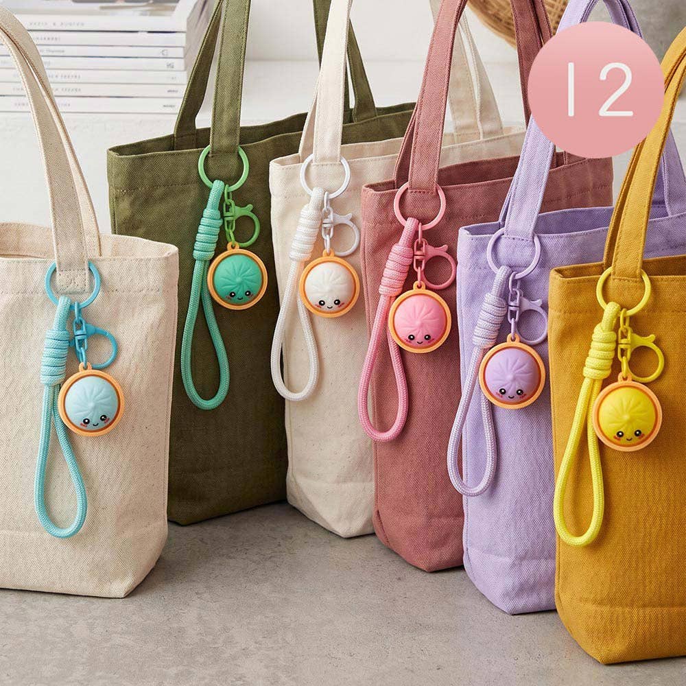 12PCS - Cute Bao Bun Dumpling Bag Charm Keychains