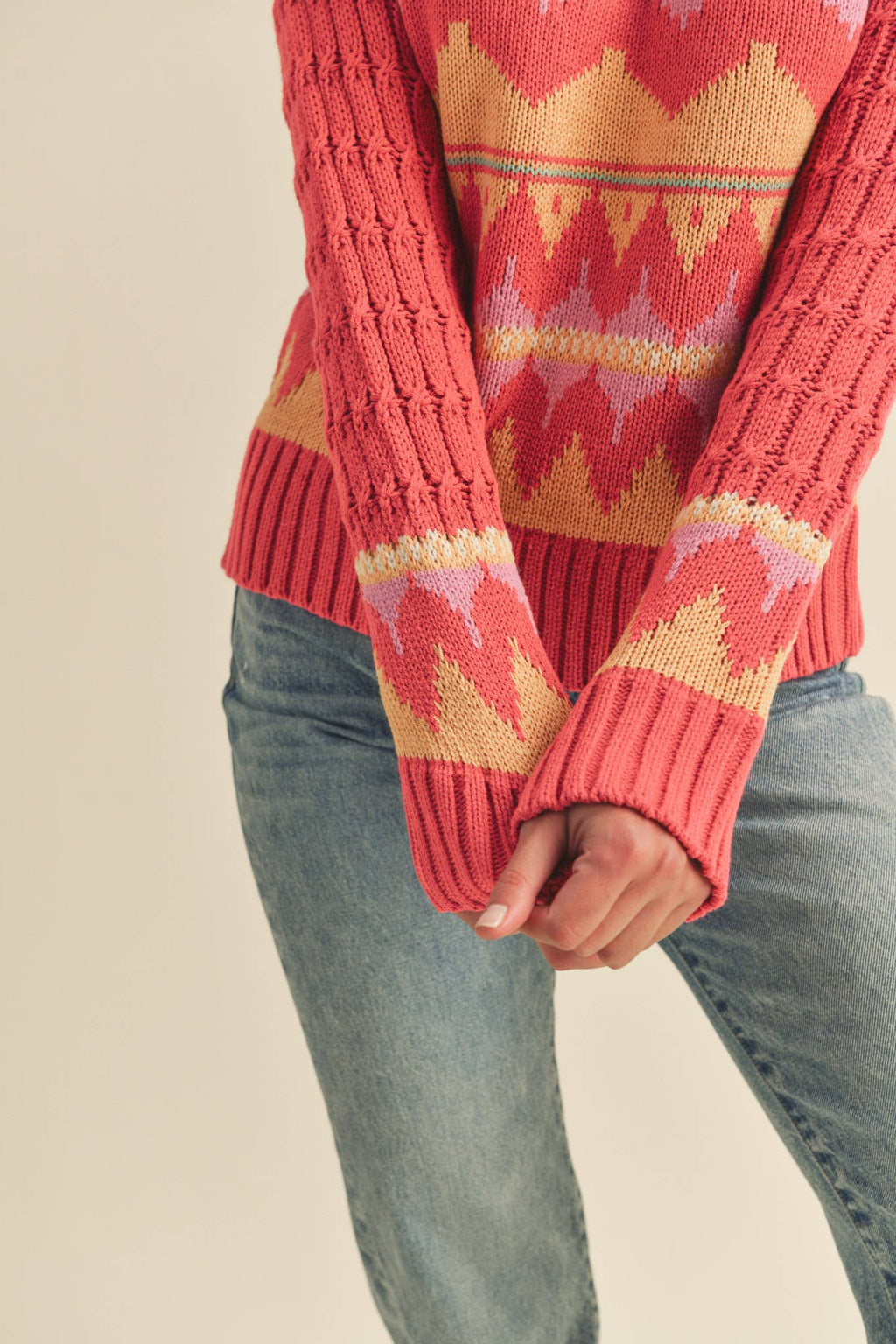 FAIR ISLE TURTLENECK SWEATER