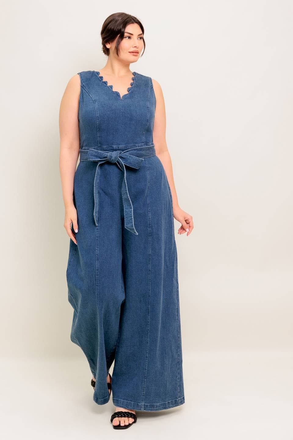 A washed denim jumpsuit - IP8897-P