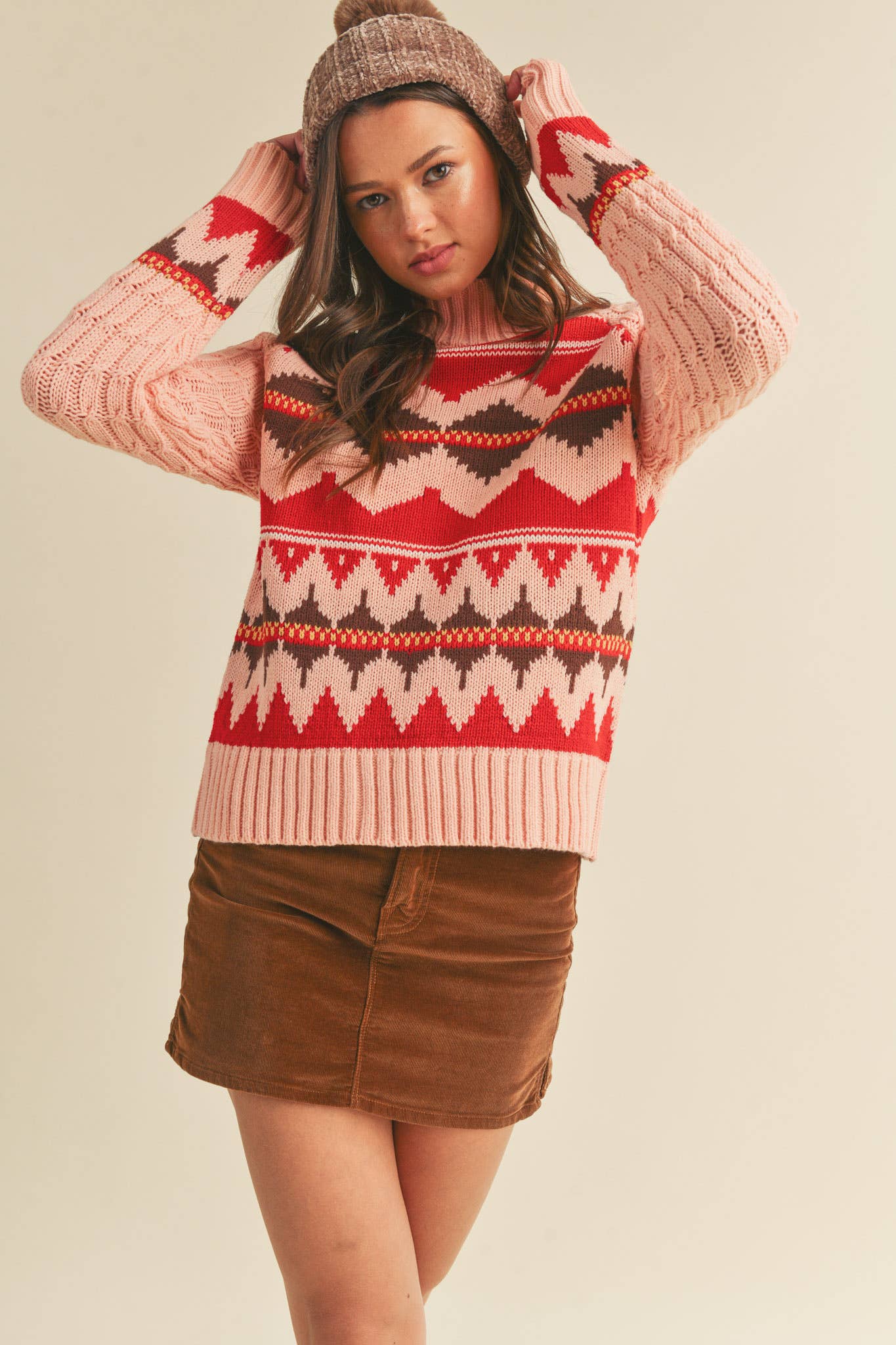 FAIR ISLE TURTLENECK SWEATER