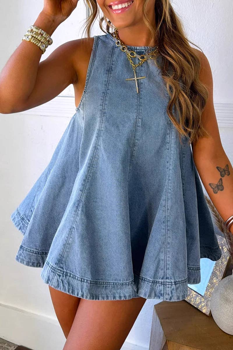 Sleeveless Flared Short Set