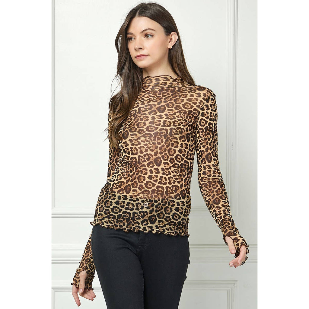 Lace Long Sleeve See Through Top
