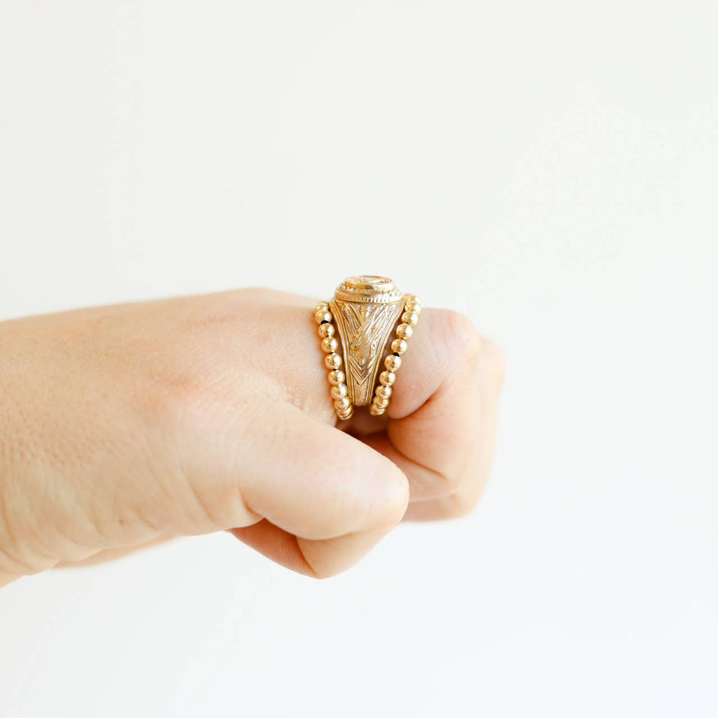 Lauren Beaded Band in Gold