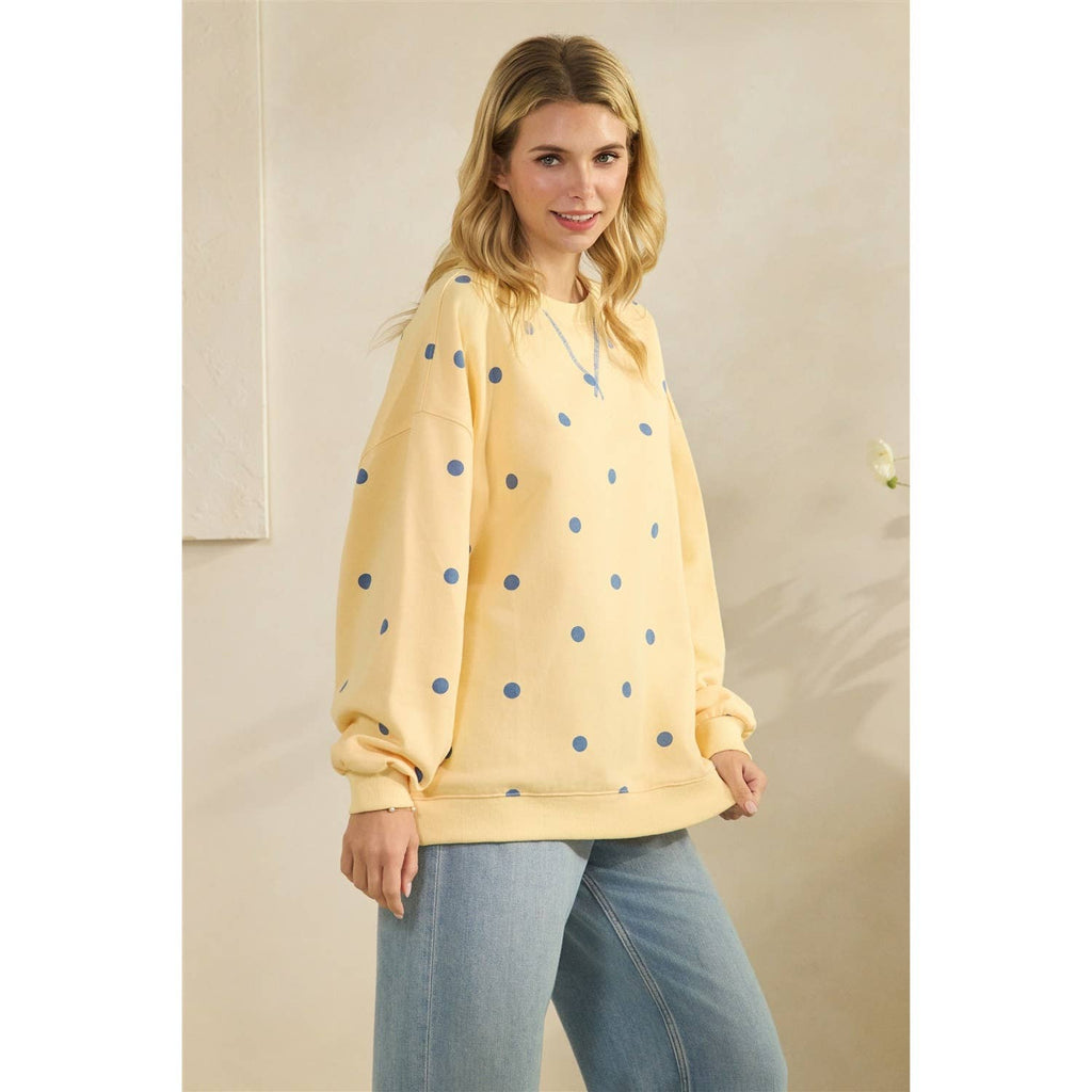 Polka Dot French Terry Top