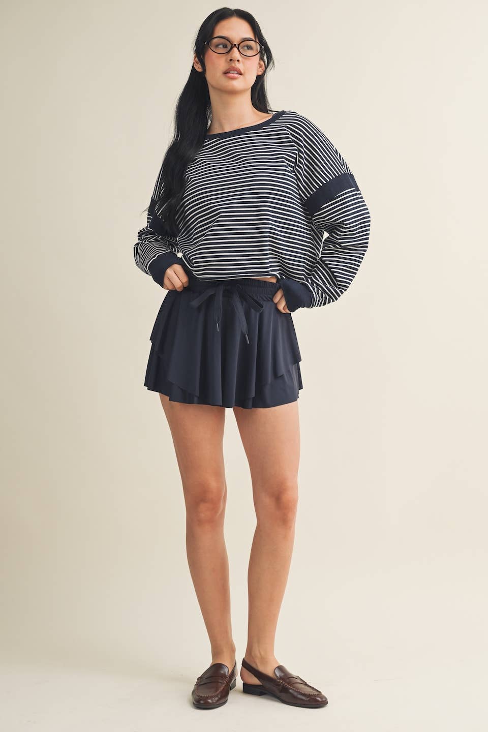 Flowy Mini Skort with Drawstring