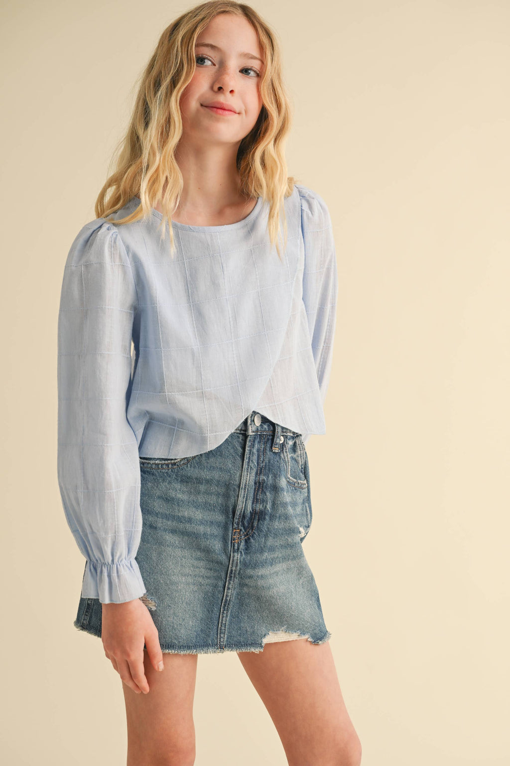 TWEEN KIDS GIRLS TULIP FRONT LONG SLEEVE