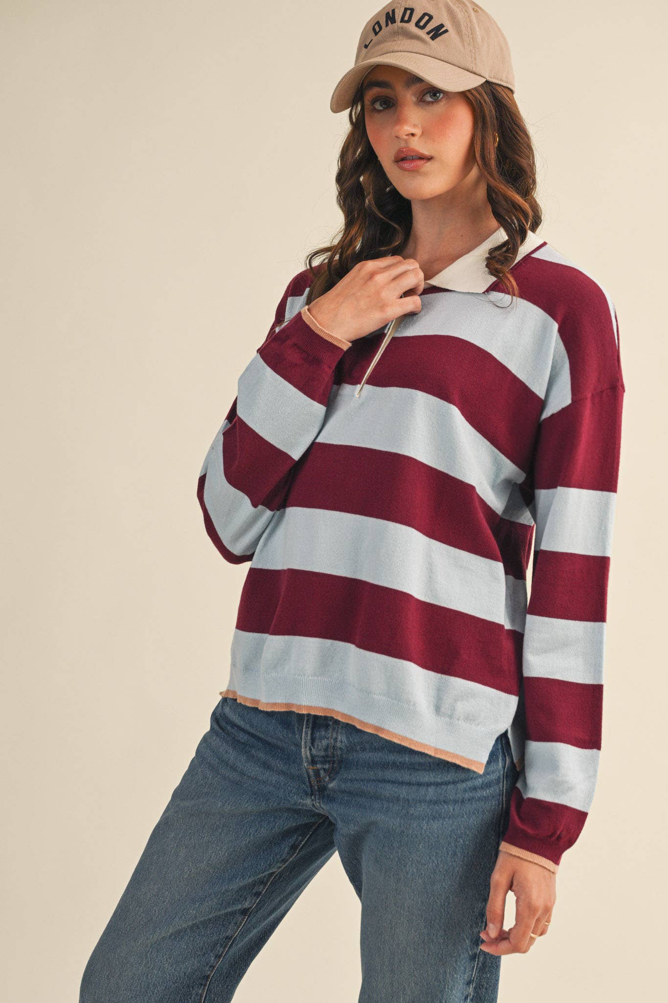 STRIPED RUGBY SWEATER