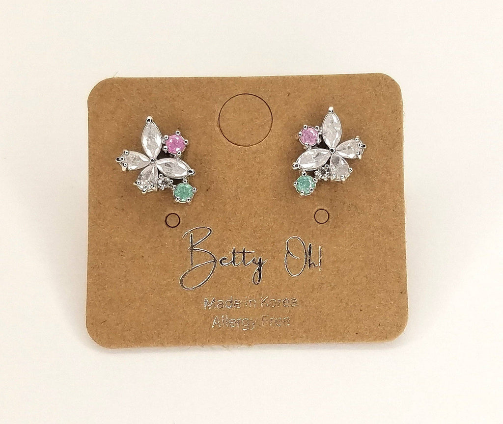 White Butterfly Post Earring